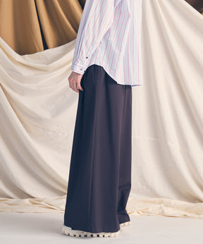 羊毛混合光滑的宽宽松裤子