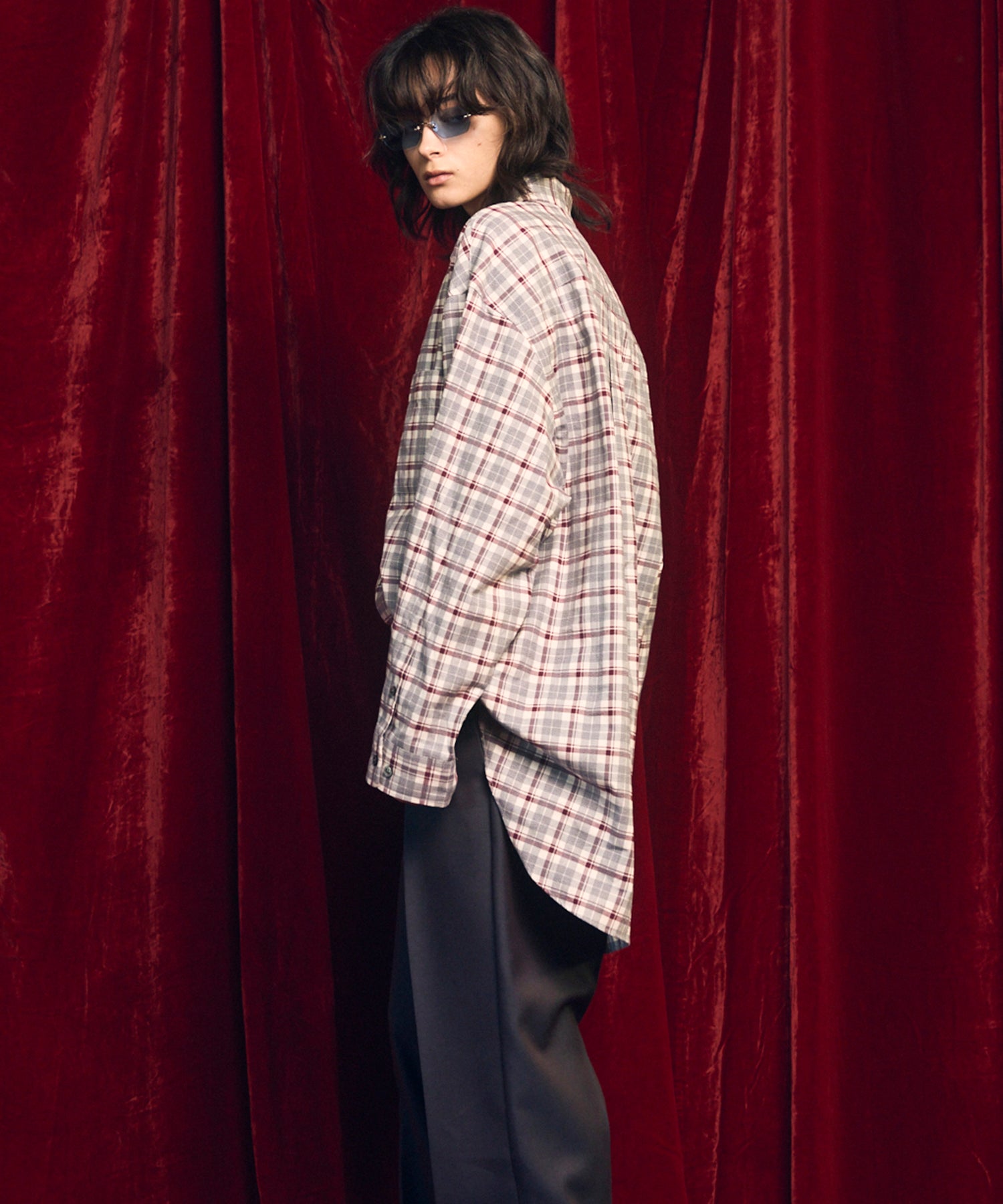 [意大利死库织物] Prime-Over常规衣领衬衫外套