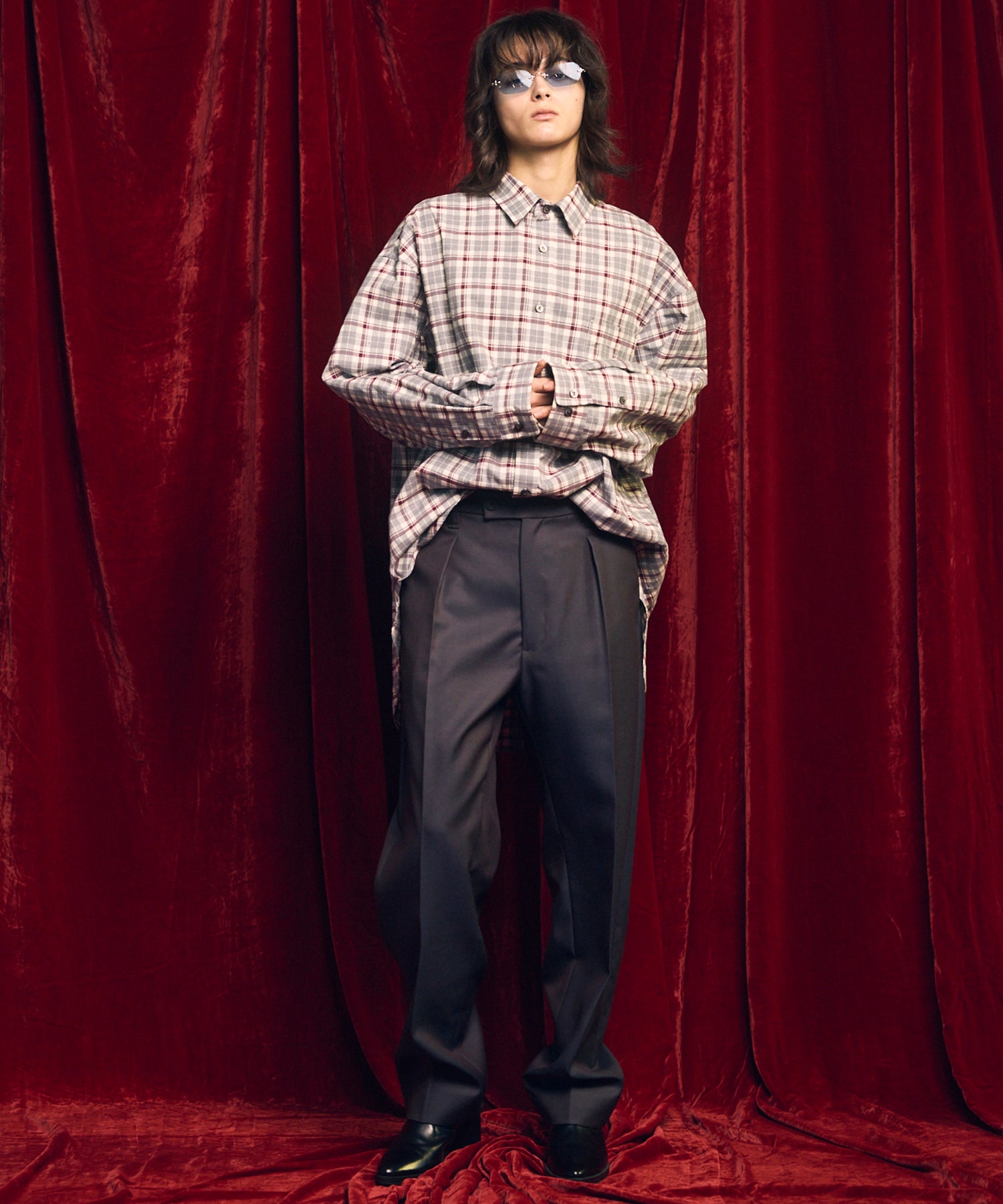 [意大利死库织物] Prime-Over常规衣领衬衫外套