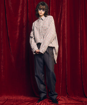 4 색 샹 브레이 세탁 가능한 양모 원은 직선 바지