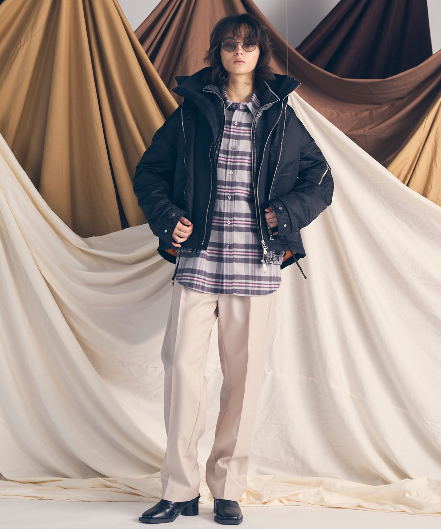 Different Material Docking Prime-Over Military Blouson