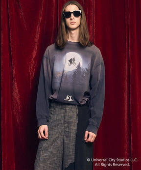 【MOVIE SERIES】「E.T.」- Moon&Bicycle - Prime-Over Crew Neck  Long Sleeve T-Shirt