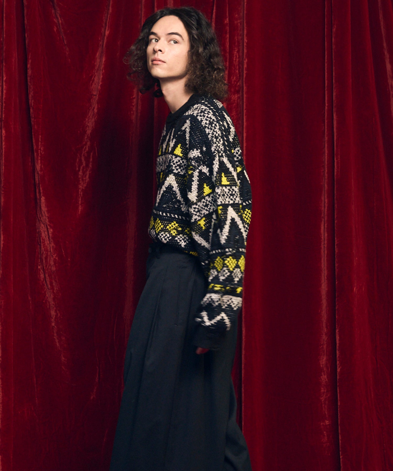 [25AW PRE-ORDER] Nordic Damage Jacquard Prime-Over Crew Neck Knit Pullover