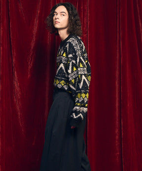 [25AW PRE-ORDER] Nordic Damage Jacquard Prime-Over Crew Neck Knit Pullover