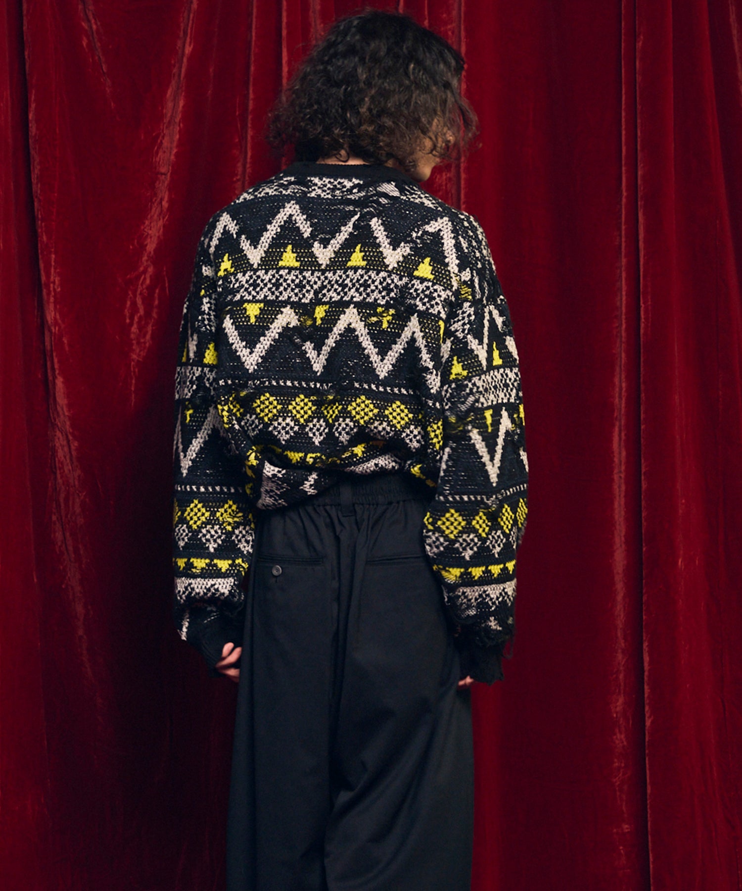 [25AW PRE-ORDER] Nordic Damage Jacquard Prime-Over Crew Neck Knit Pullover