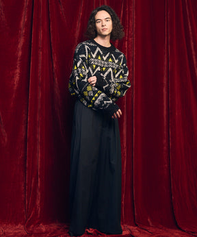 [25AW PRE-ORDER] Nordic Damage Jacquard Prime-Over Crew Neck Knit Pullover