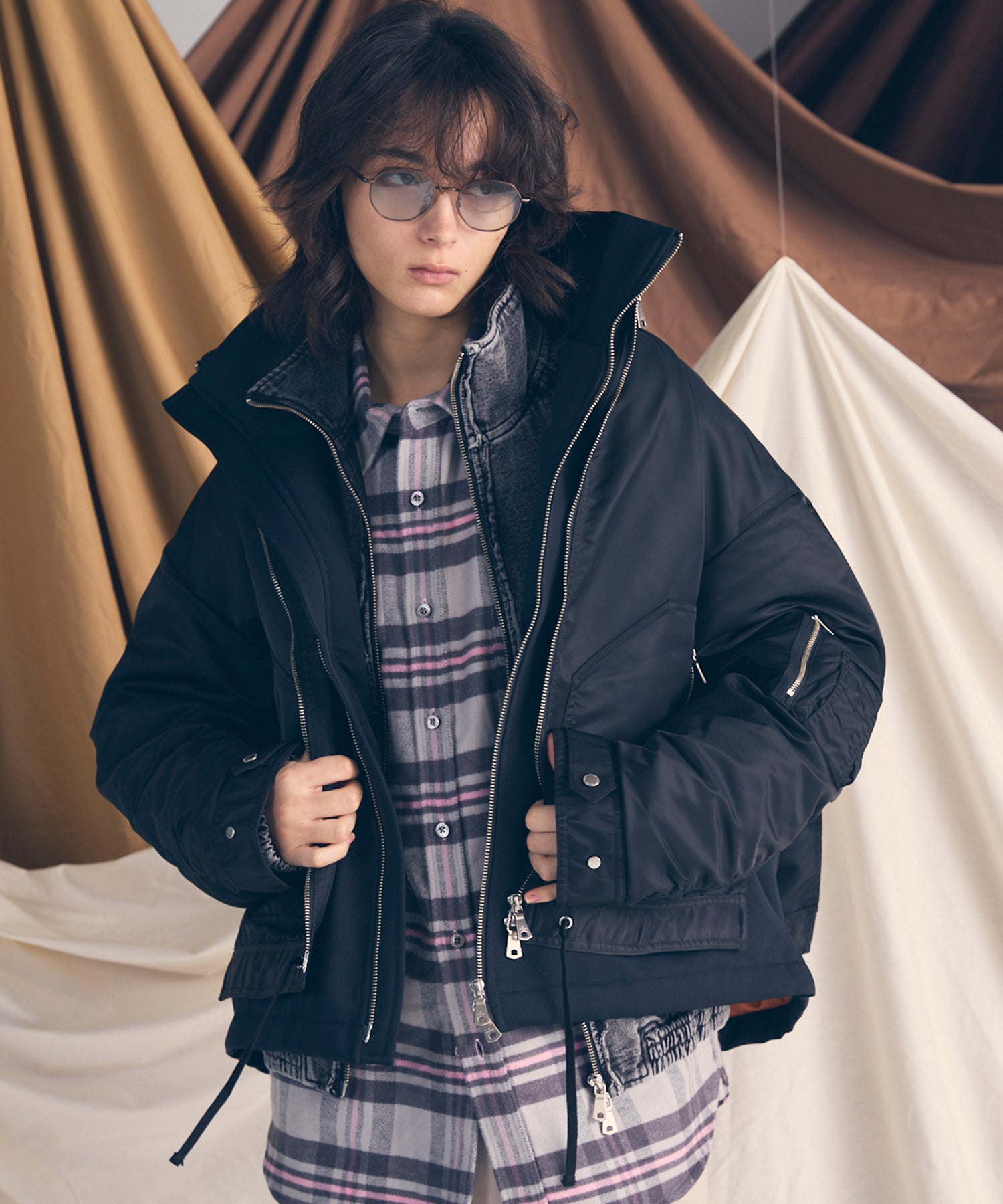 Different Material Docking Prime-Over Military Blouson