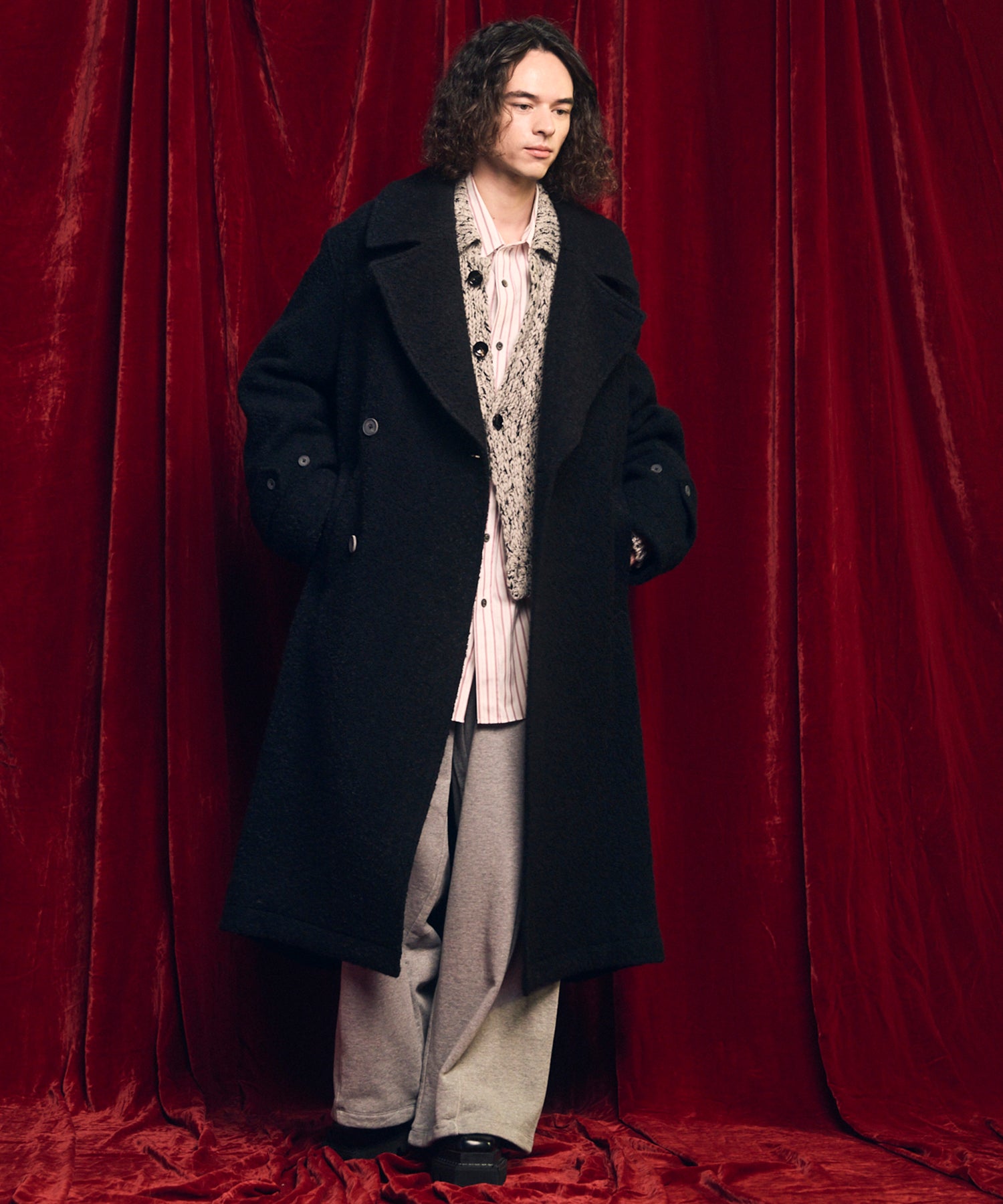 [意大利死库织物] Prime-Over常规衣领衬衫外套