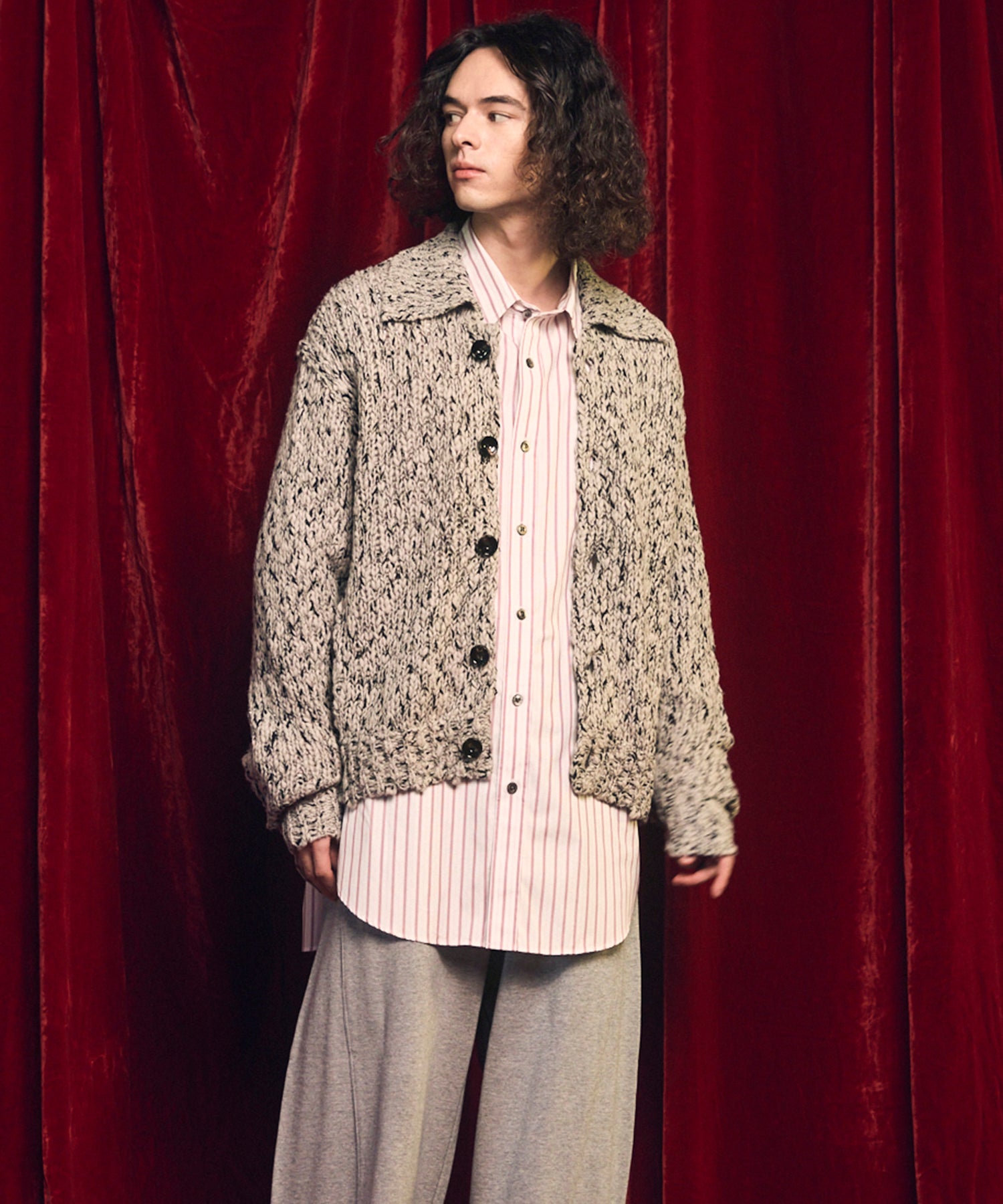 [25AW PRE-ORDER] Fade Yarn Prime-Over Full Zip Knit