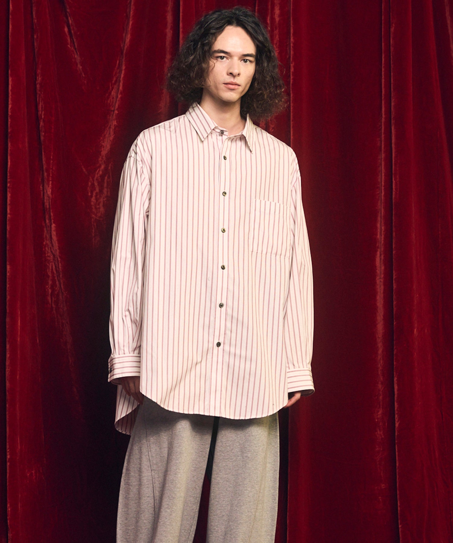 [意大利死库织物] Prime-Over常规衣领衬衫外套