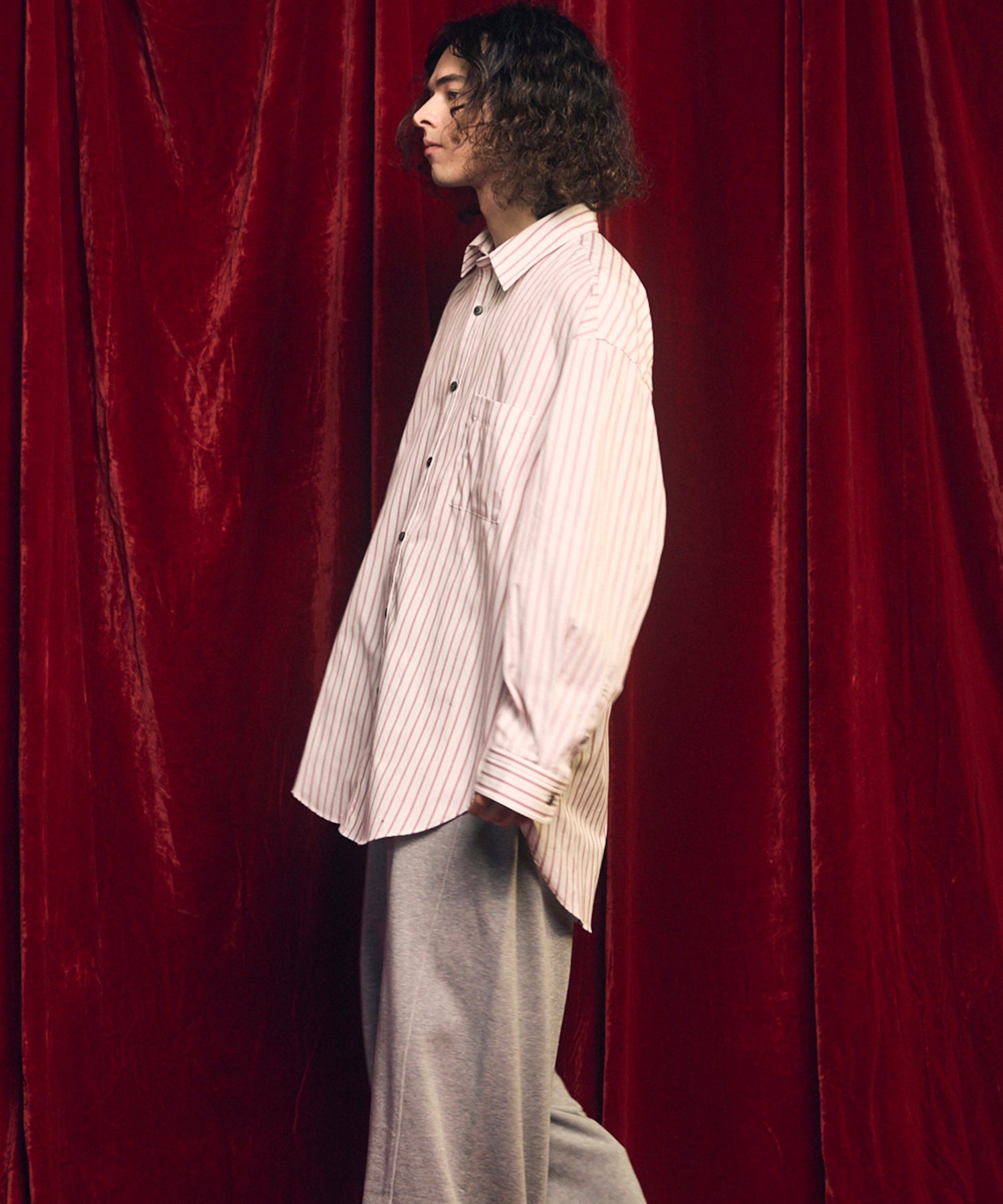 [意大利死库织物] Prime-Over常规衣领衬衫外套