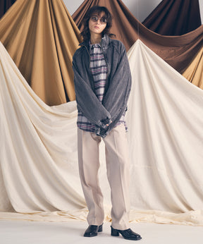 4 색 샹 브레이 세탁 가능한 양모 원은 직선 바지