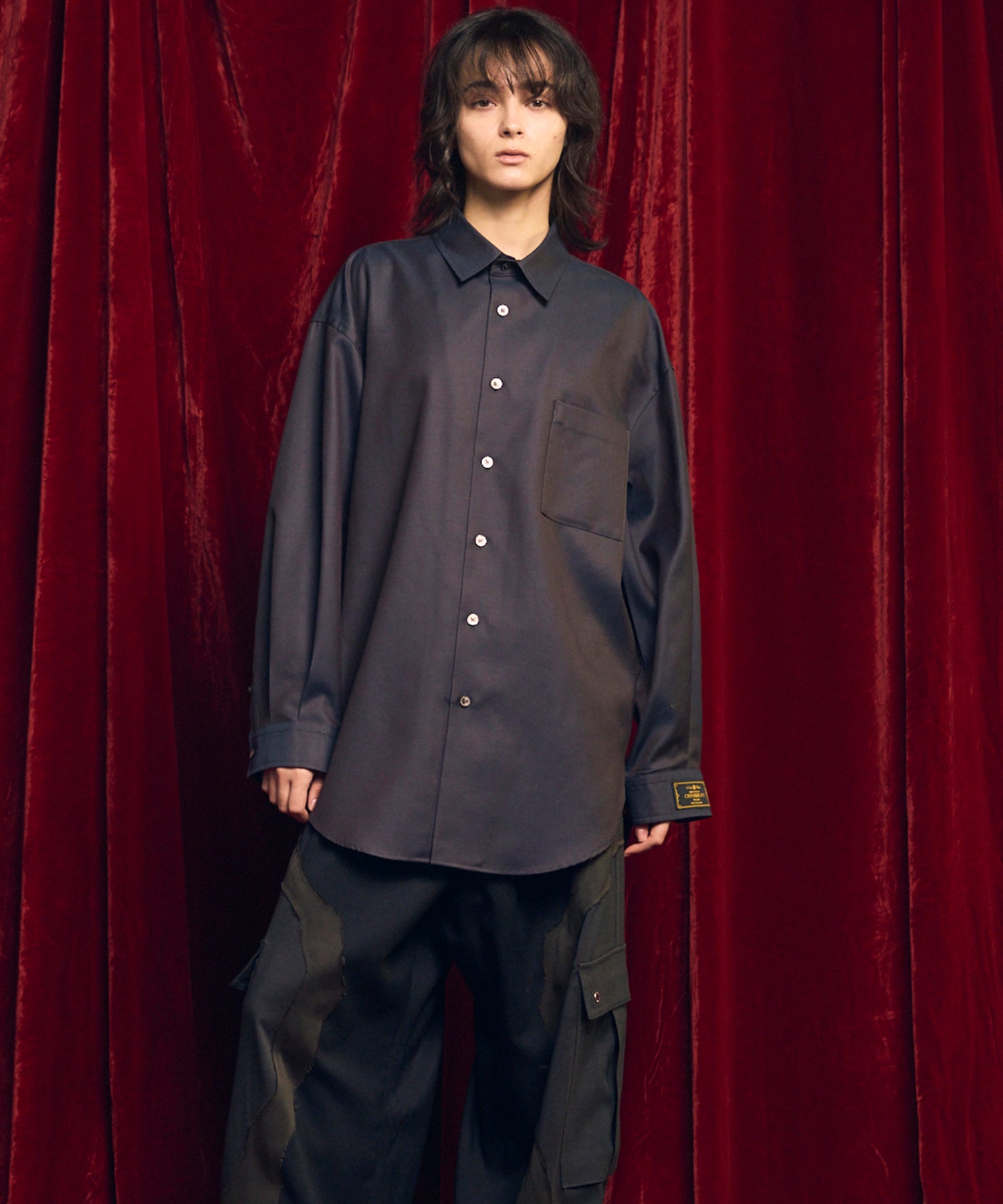 4 Colors Chambray Washable Wool Prime-Over Regular Collar Shirt Coat