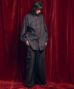 4 Colors Chambray Washable Wool Prime-Over Regular Collar Shirt Coat