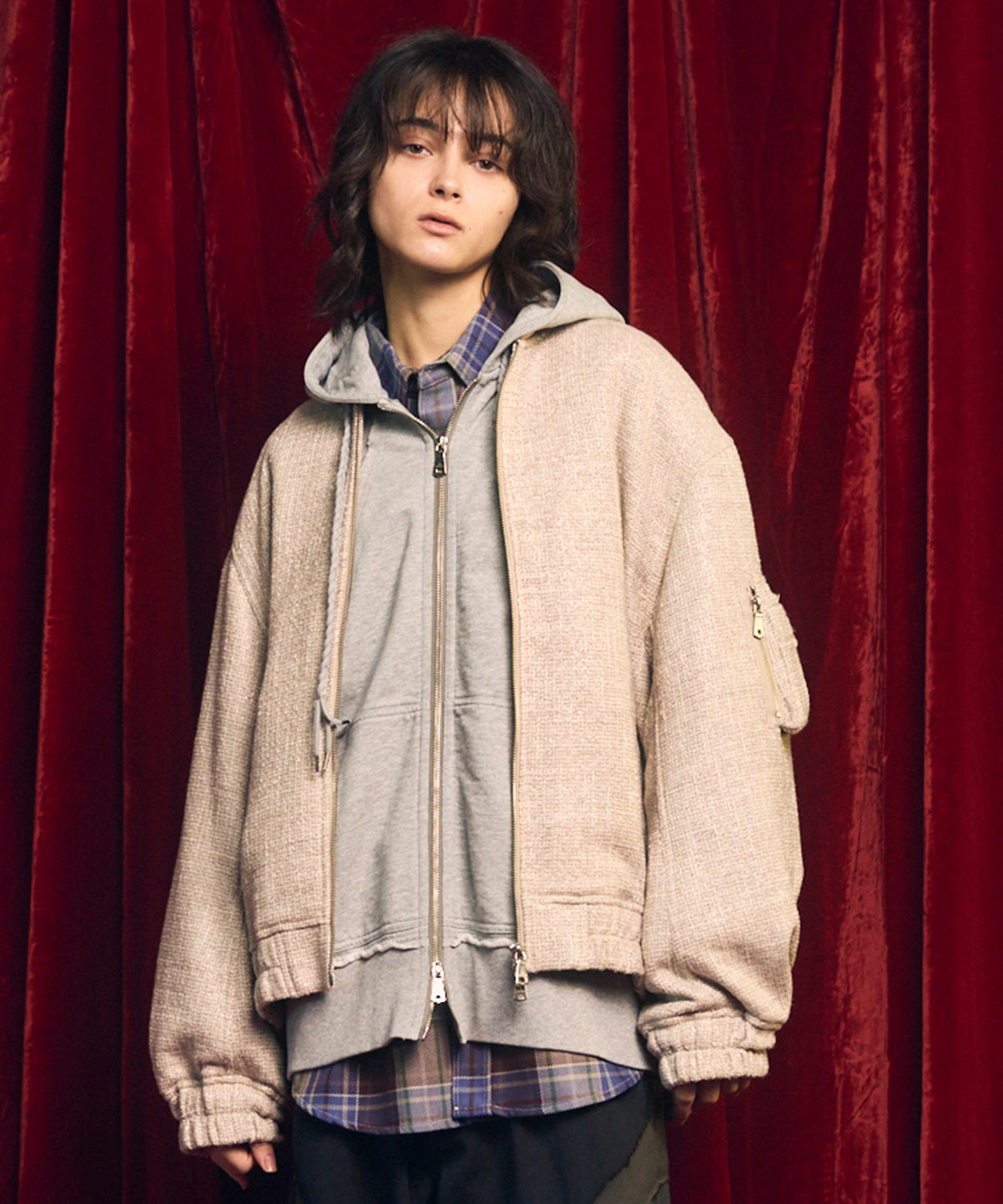 【Italian Dead Stock Fabric】Prime-Over MA-1 Bomber Jacket