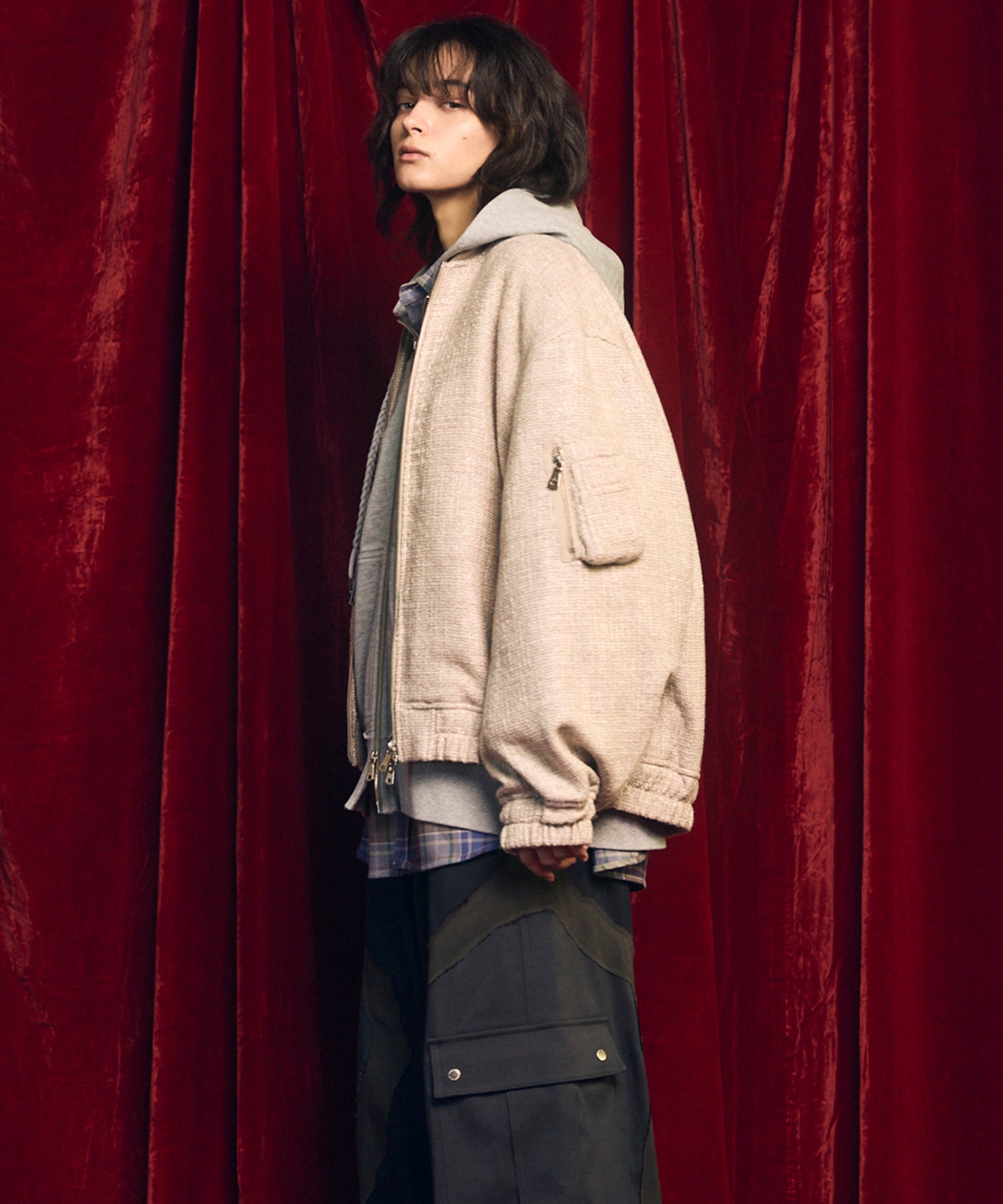 [Sale starts at 12:00 pm on Saturday, September 13th] [Italian Dead Stock Fabric] Prime-Over MA-1 Bomber Jacket