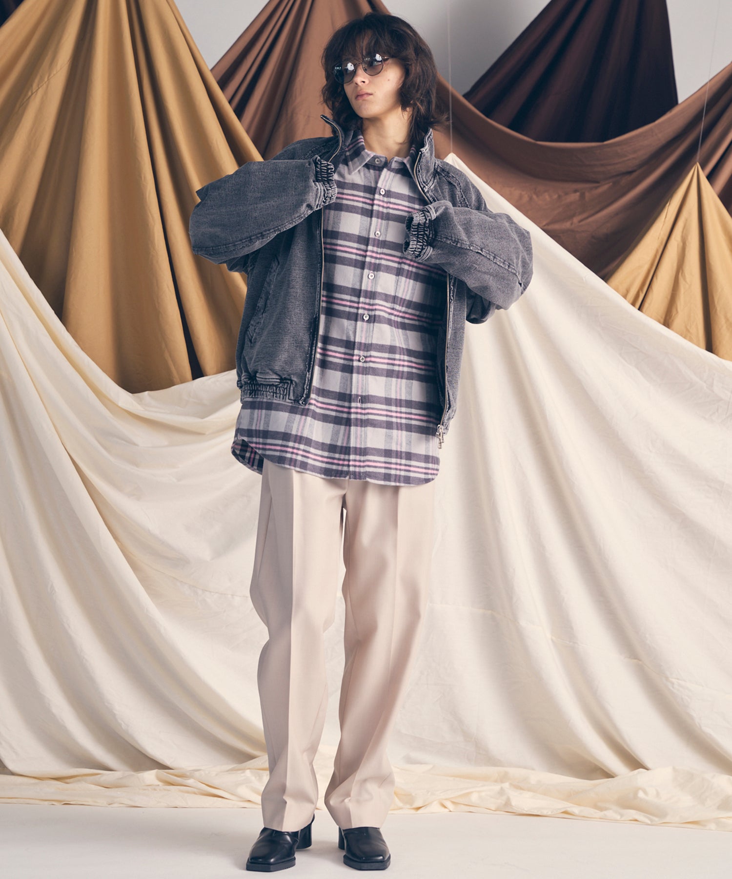 [意大利死库织物]原始的常规领绒布衬衫