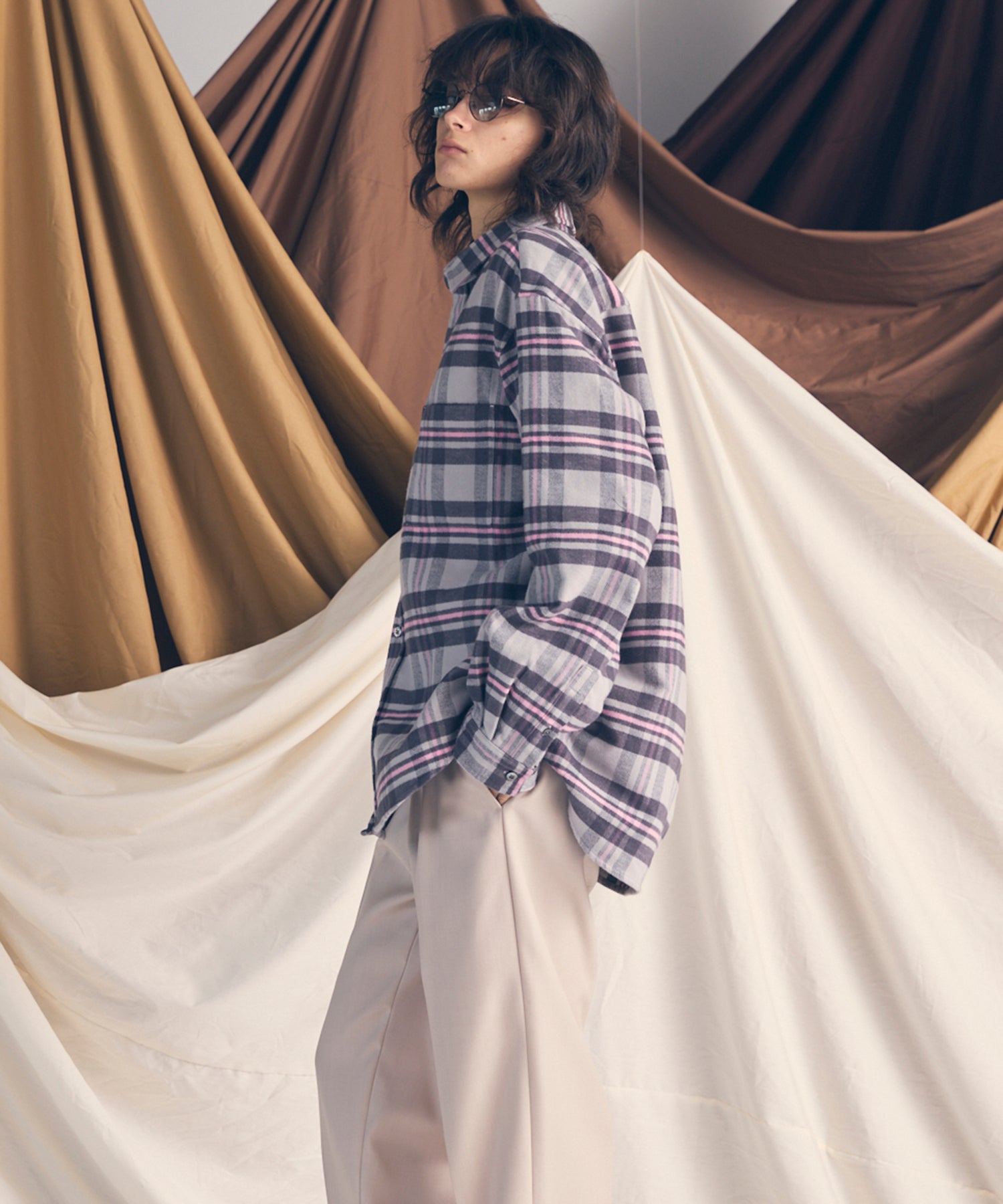 [意大利死库织物]原始的常规领绒布衬衫