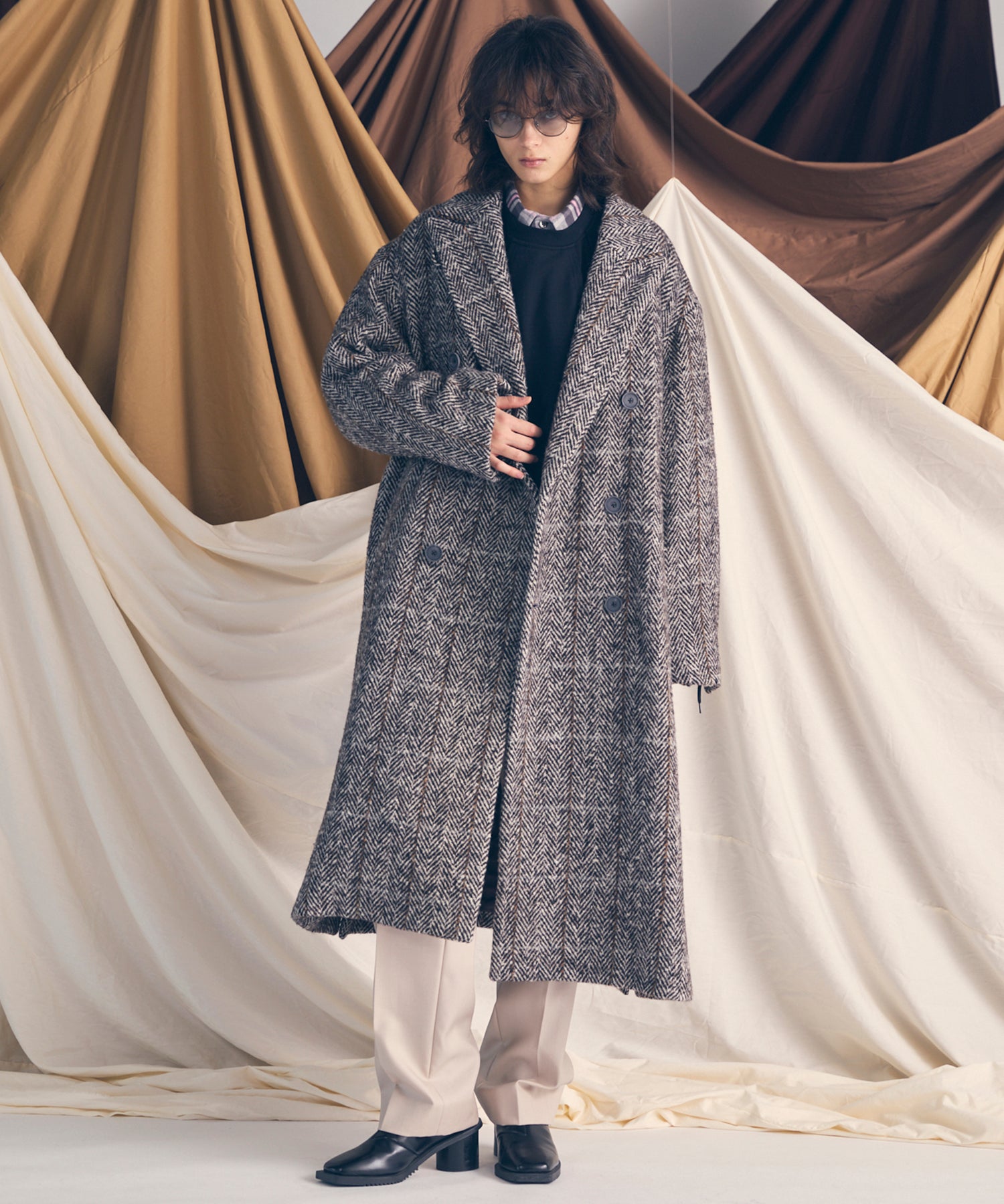 [意大利死库织物]原始的常规领绒布衬衫