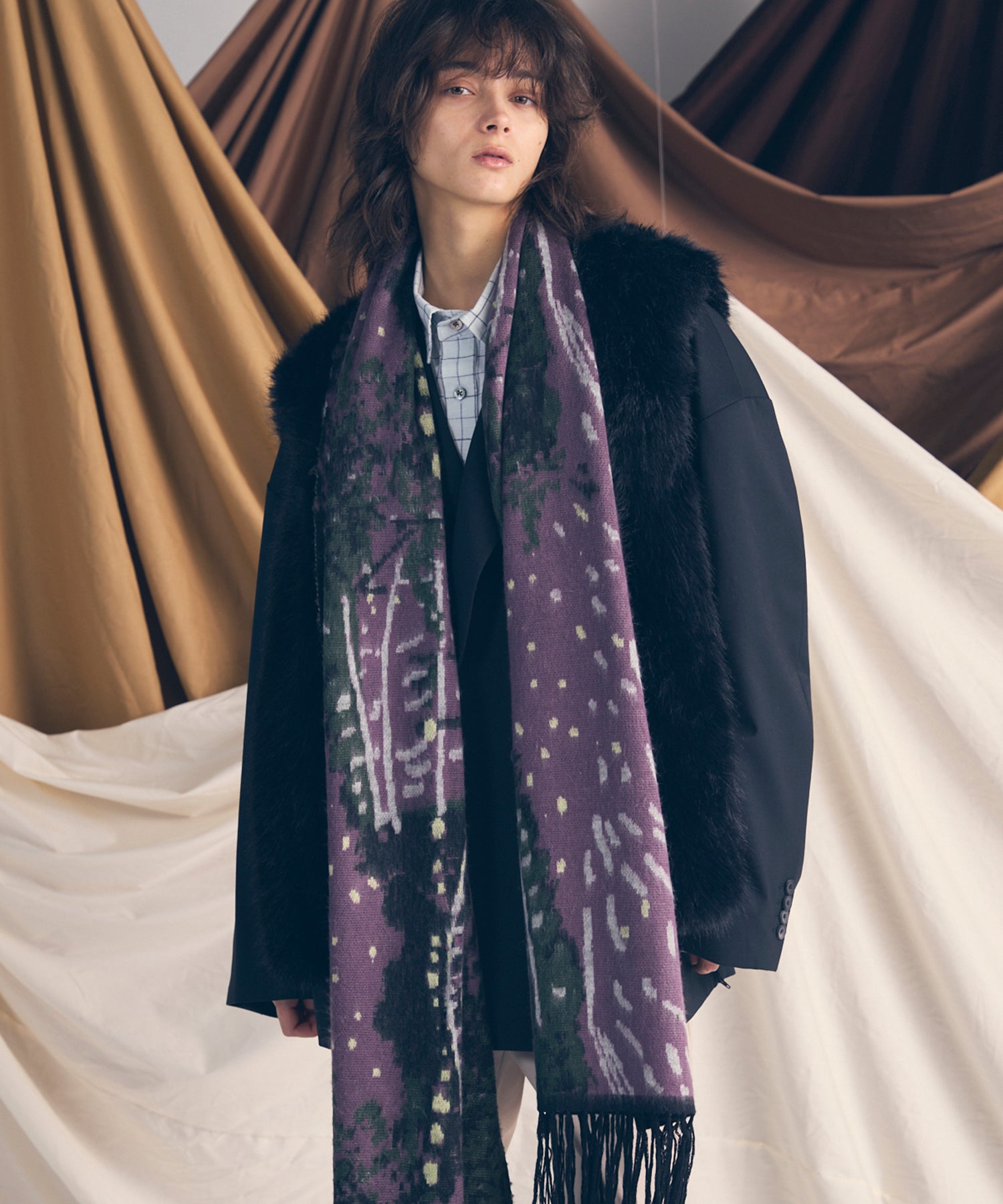 [25AW PRE-ORDER] Abstract Jacquard Scarf