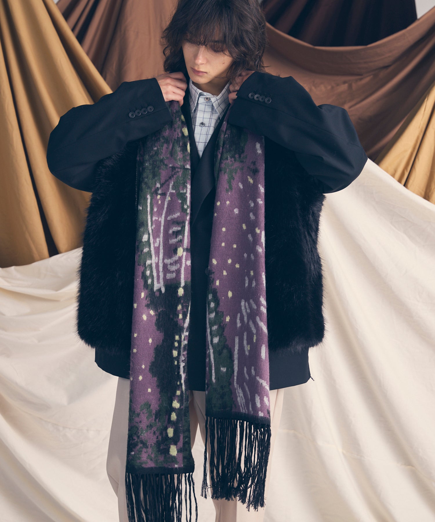 [25AW PRE-ORDER] Abstract Jacquard Scarf
