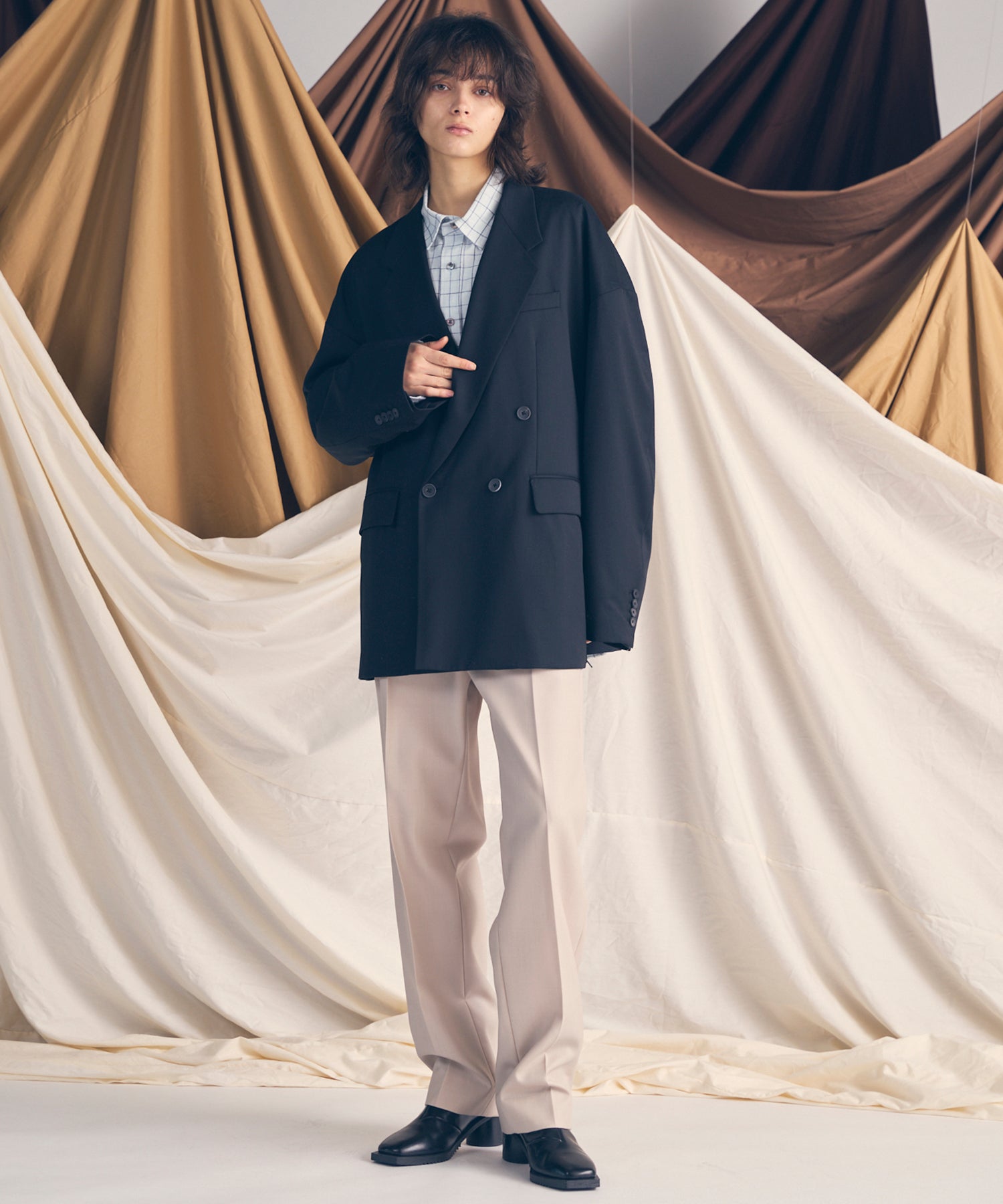 [意大利死库织物]原始的常规领绒布衬衫