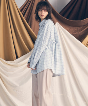 [意大利死库织物]原始的常规领绒布衬衫