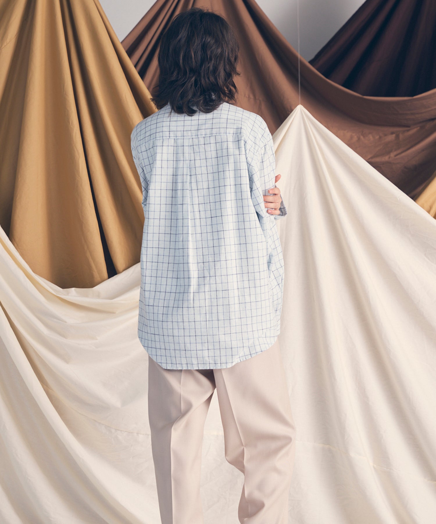 [意大利死库织物]原始的常规领绒布衬衫