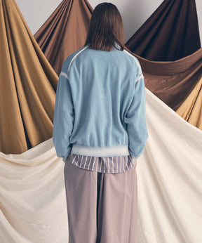 High Twist Pigment Bleach Prime-Over Long Sleeve Knit Polo Shirt