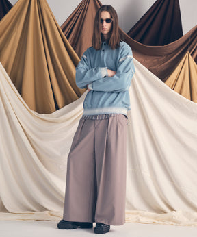 High Twist Pigment Bleach Prime-Over Long Sleeve Knit Polo Shirt