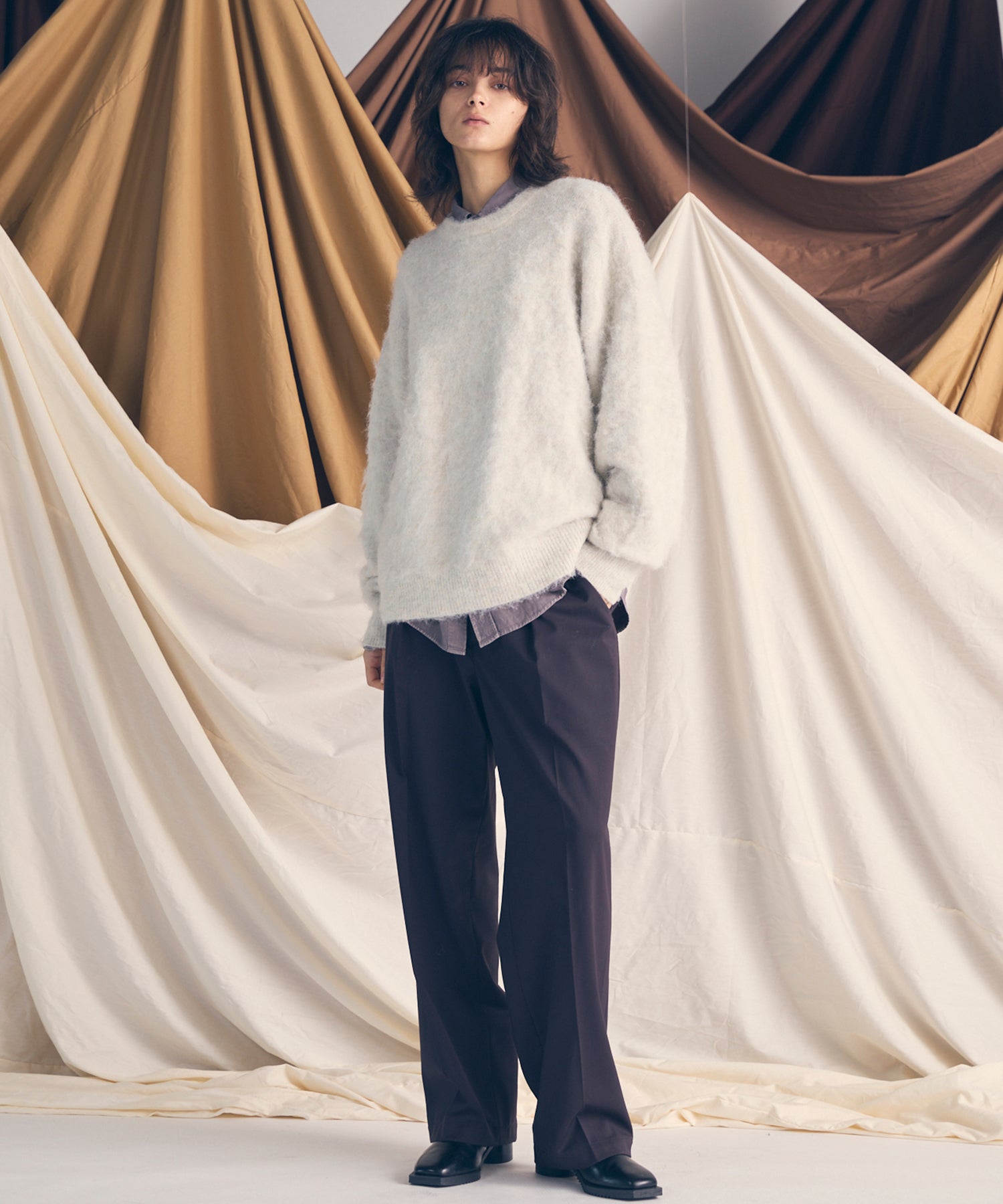 [25AW PRE-ORDER] Fade Yarn Prime-Over Full Zip Knit