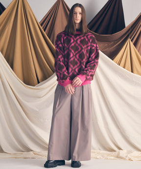 羊毛混合光滑的宽宽松裤子