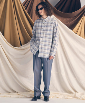 4 색 샹 브레이 세탁 가능한 양모 원은 직선 바지