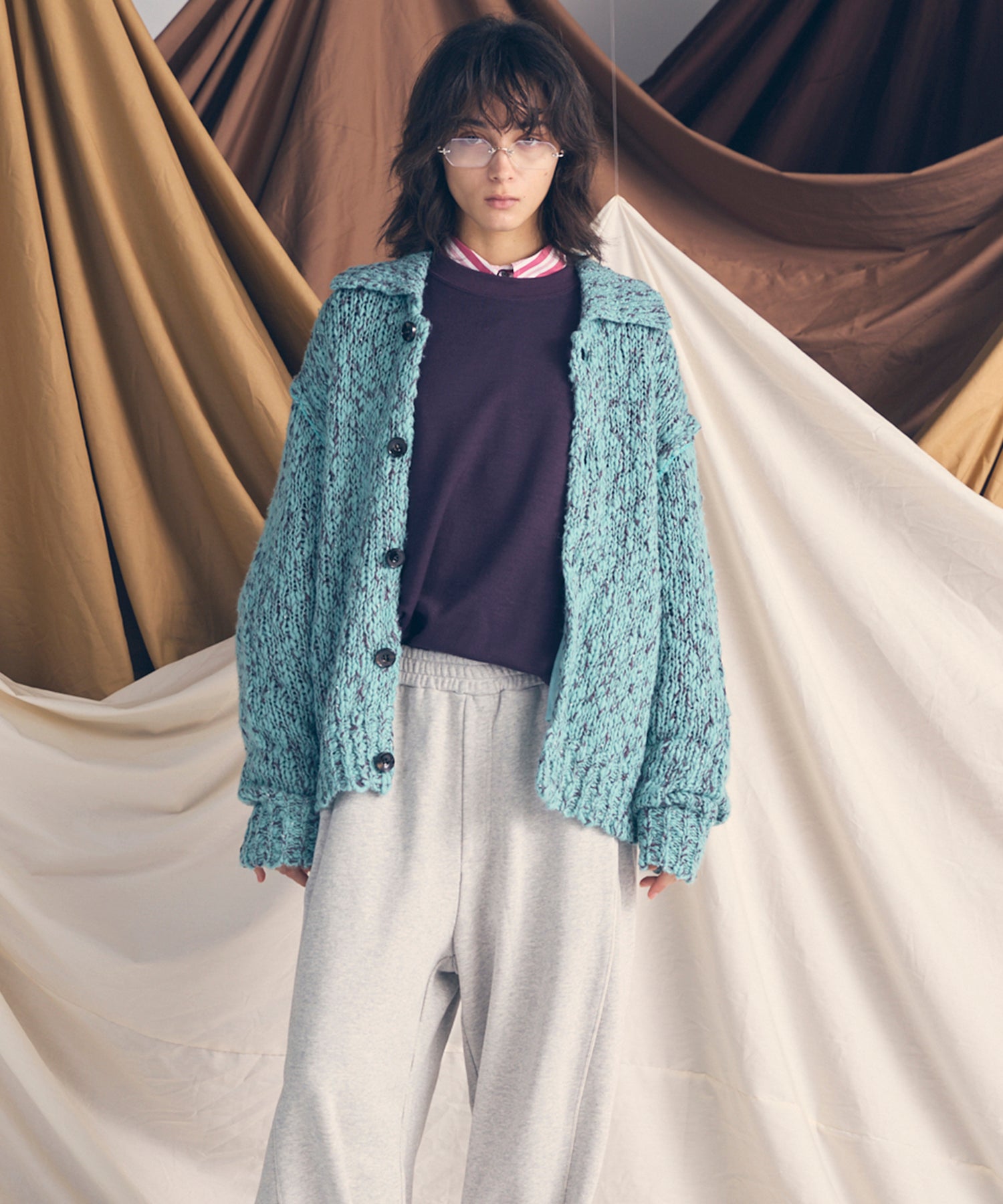 [25AW PRE-ORDER] Fade Yarn Prime-Over Full Zip Knit