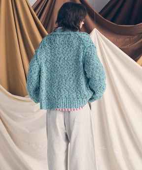 [25AW PRE-ORDER] Fade Yarn Prime-Over Full Zip Knit