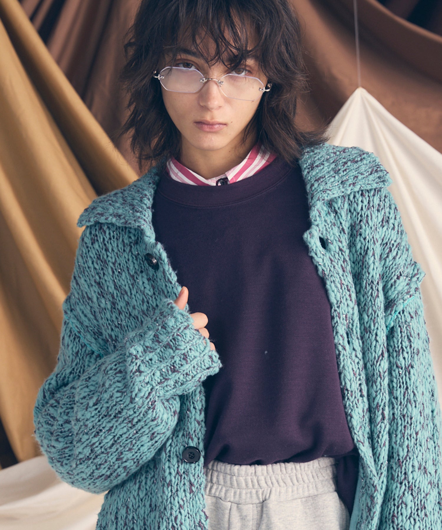 [25AW PRE-ORDER] Fade Yarn Prime-Over Full Zip Knit