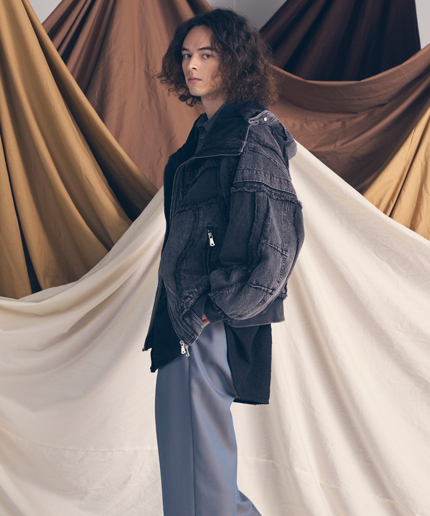 Different Material Docking Prime-Over Military Blouson