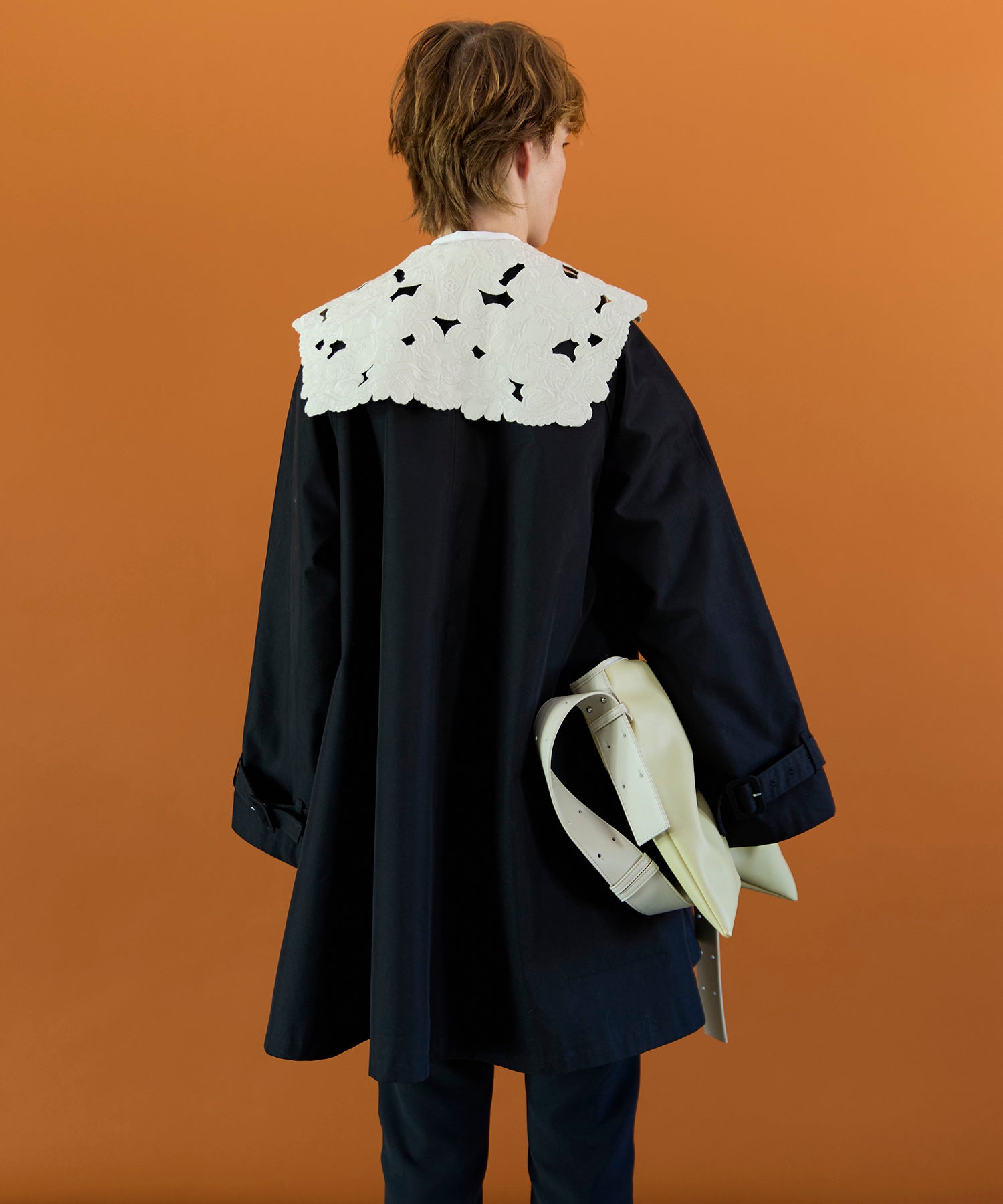 【26SPRING PRE-ORDER】Lace Collar Tent Flare Trench Coat