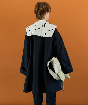 【26SPRING PRE-ORDER】Lace Collar Tent Flare Trench Coat