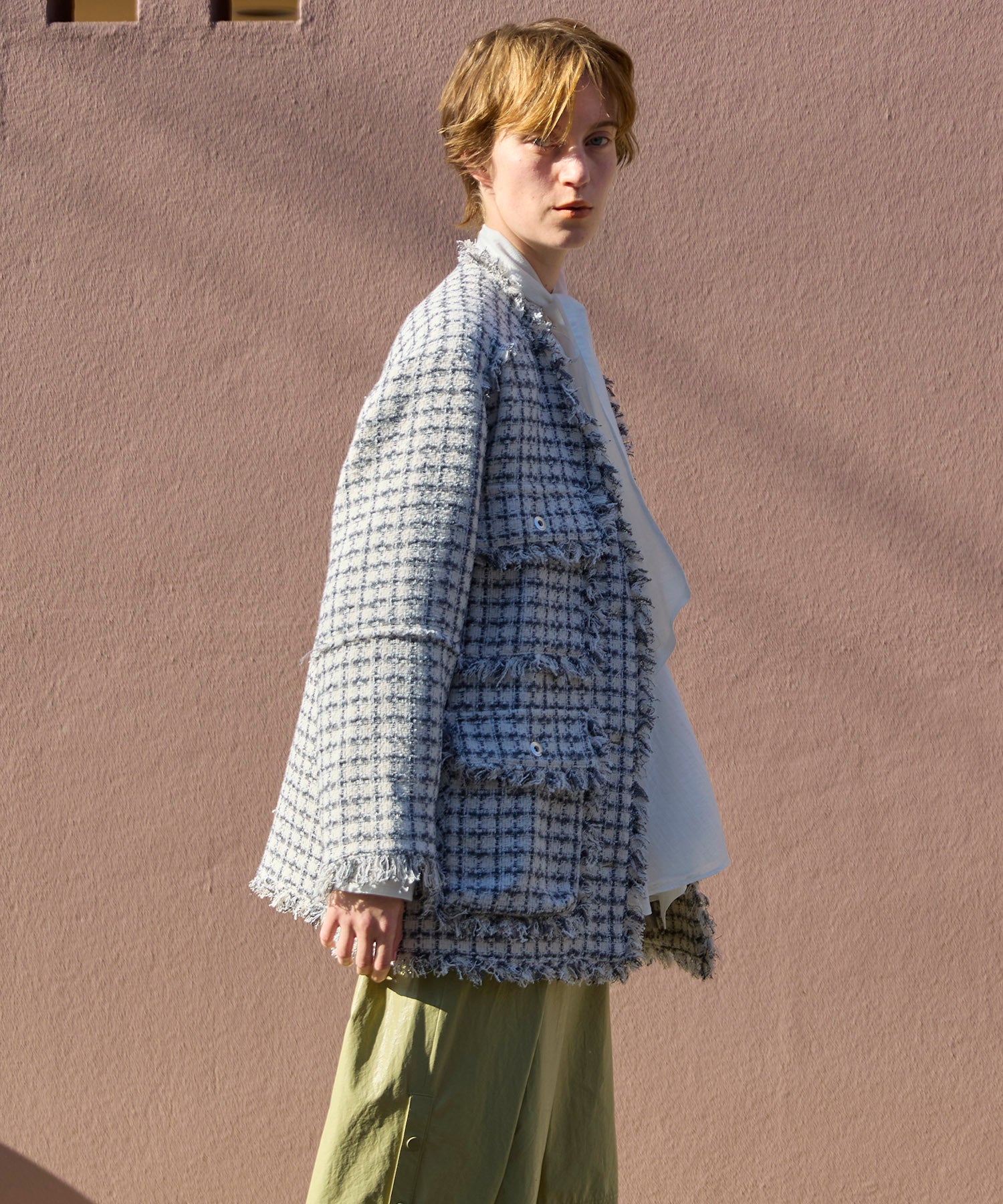 【26SPRING PRE-ORDER】Fringe Tweed Long Jacket