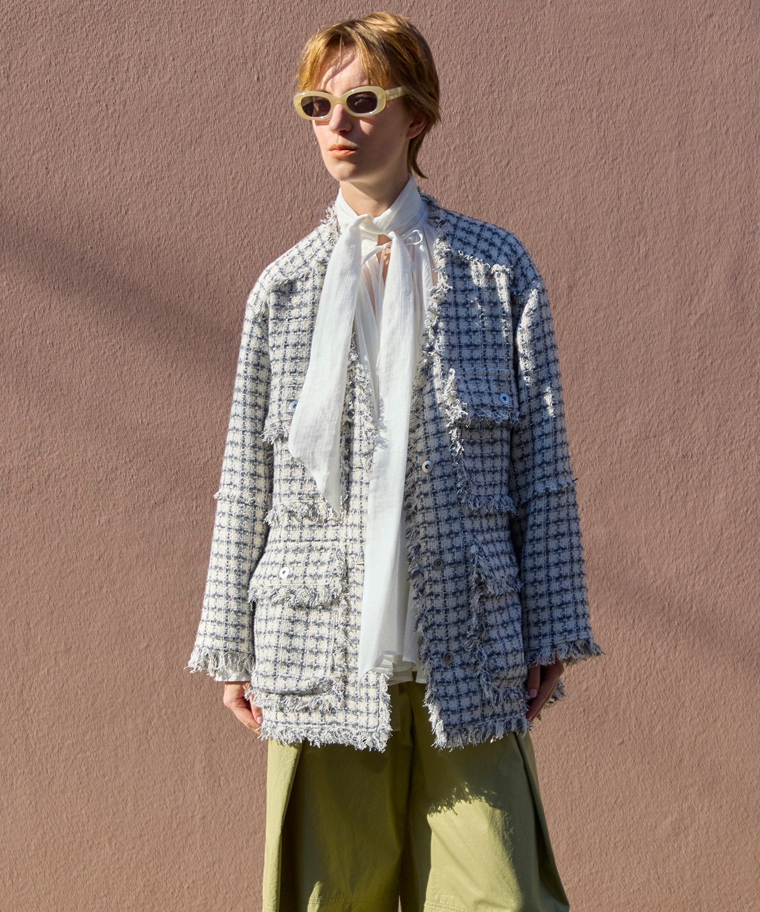 【26SPRING PRE-ORDER】Fringe Tweed Long Jacket