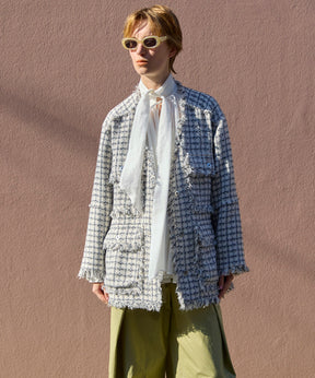 【26SPRING PRE-ORDER】Fringe Tweed Long Jacket