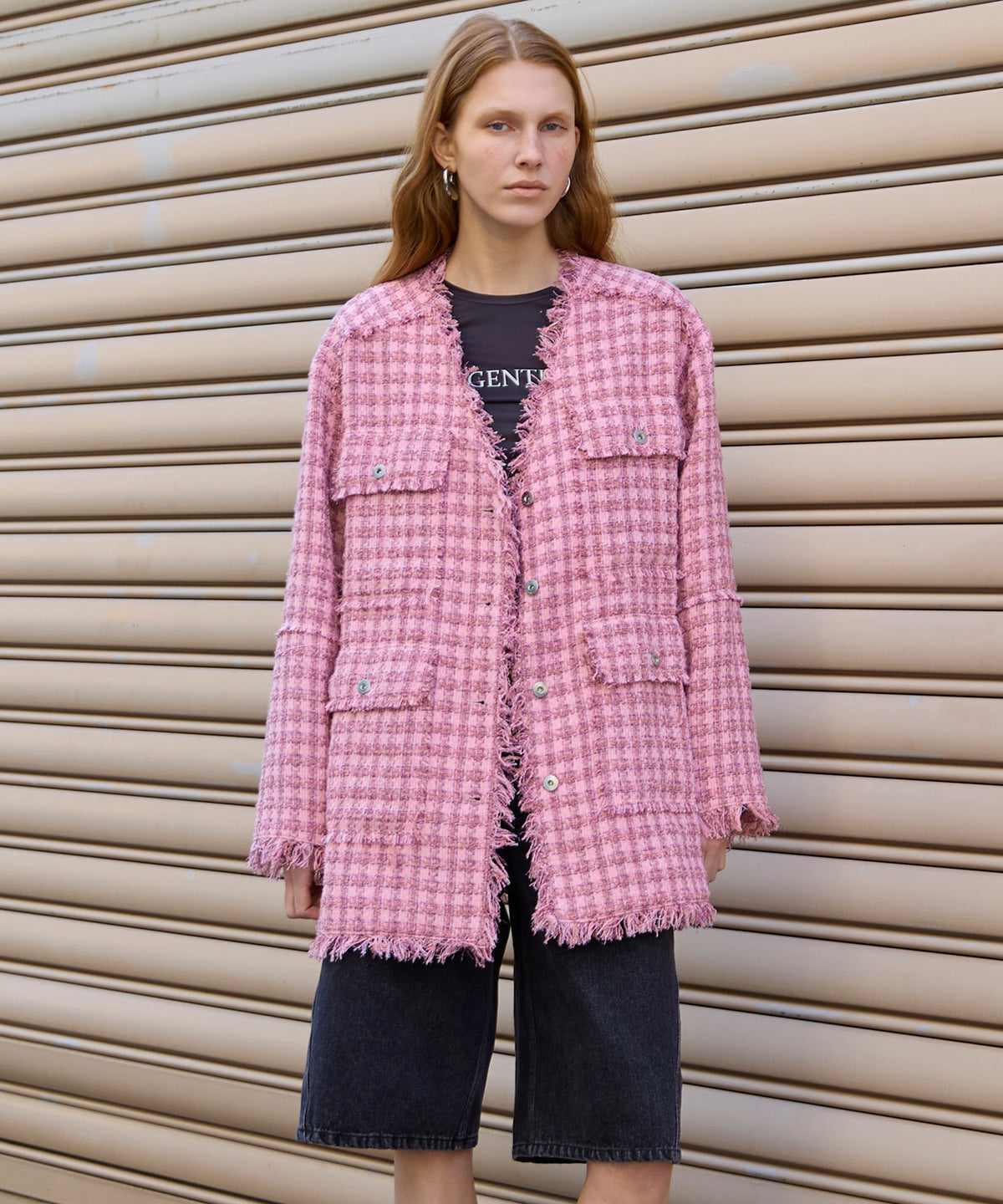 【26SPRING PRE-ORDER】Fringe Tweed Long Jacket