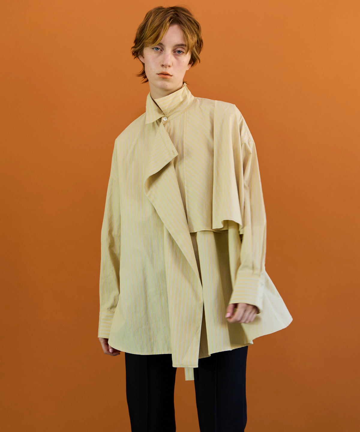 【26SPRING PRE-ORDER】Asymmetrical drape shirt