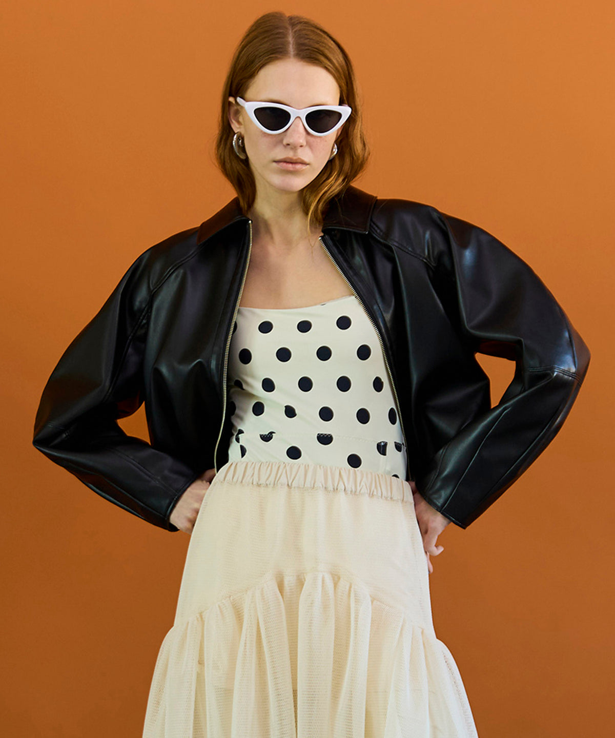 【26SPRING PRE-ORDER】Gathered Balloon Vegan Leather Jacket