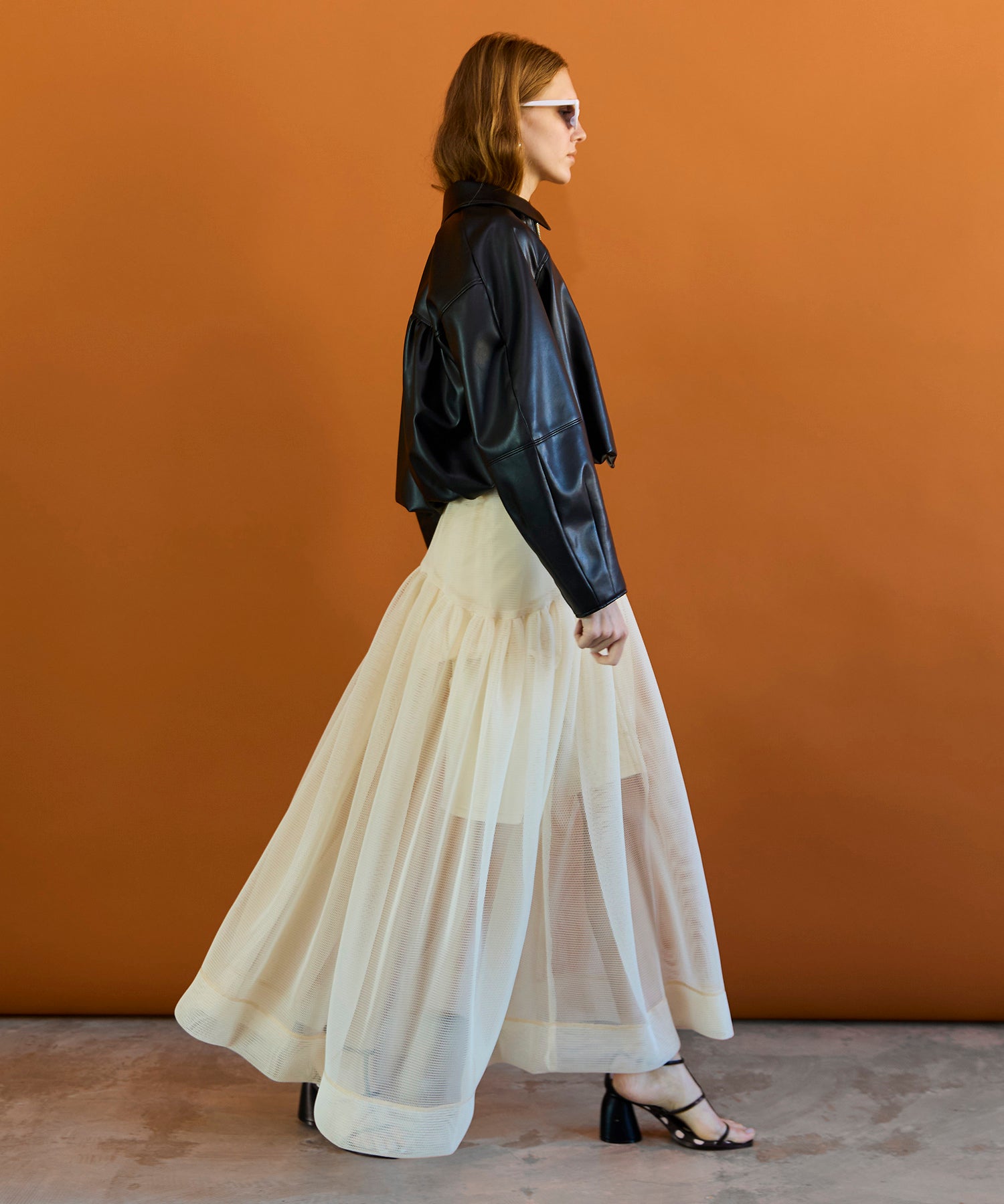 【26SPRING PRE-ORDER】Sponge Mesh Flare Skirt