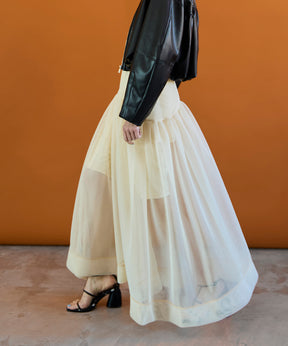 【26SPRING PRE-ORDER】Sponge Mesh Flare Skirt