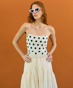 【26SPRING PRE-ORDER】Cup-in Dot Bodysuit