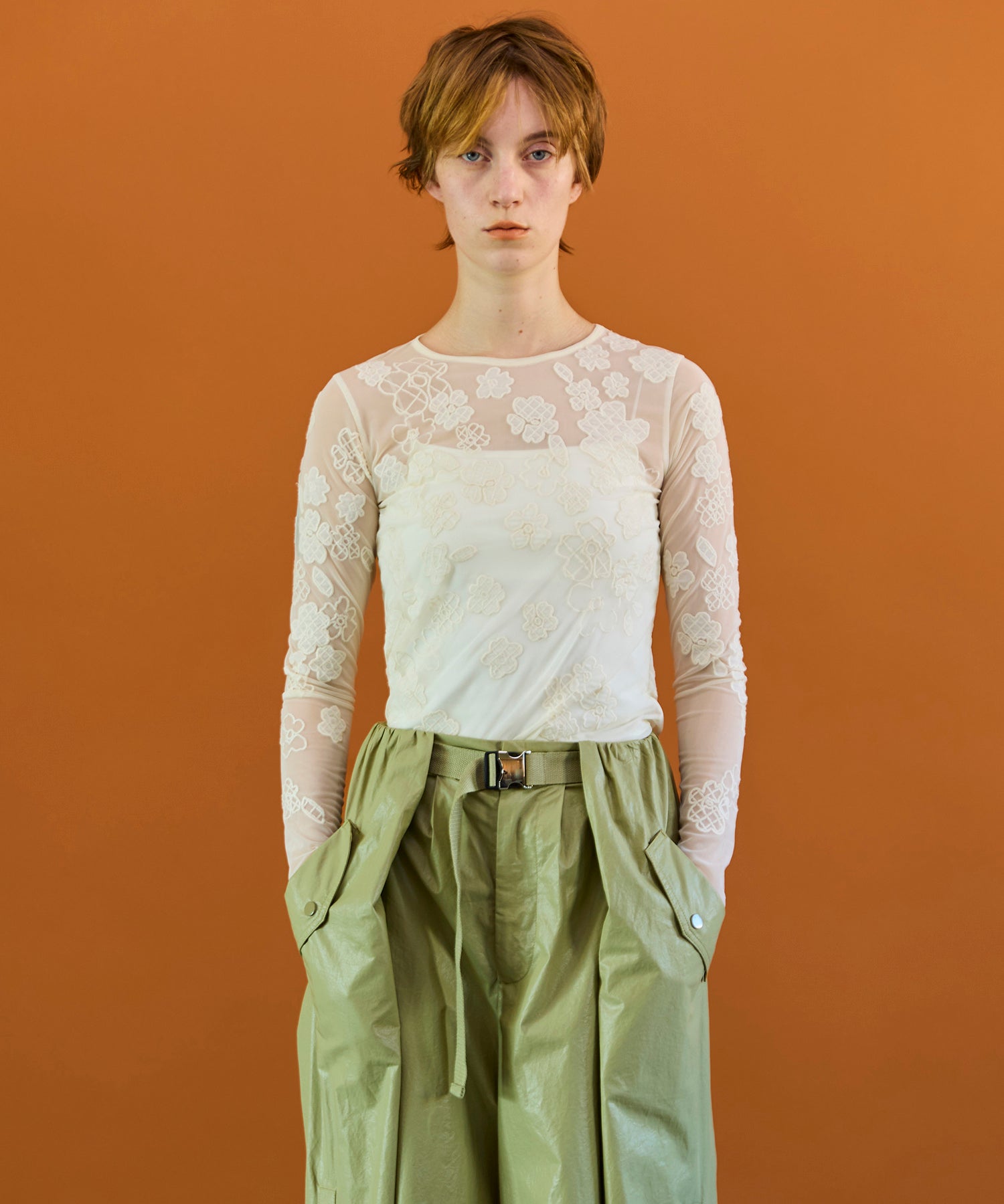 【26SPRING PRE-ORDER】Flower Embroidery Sheer Tops