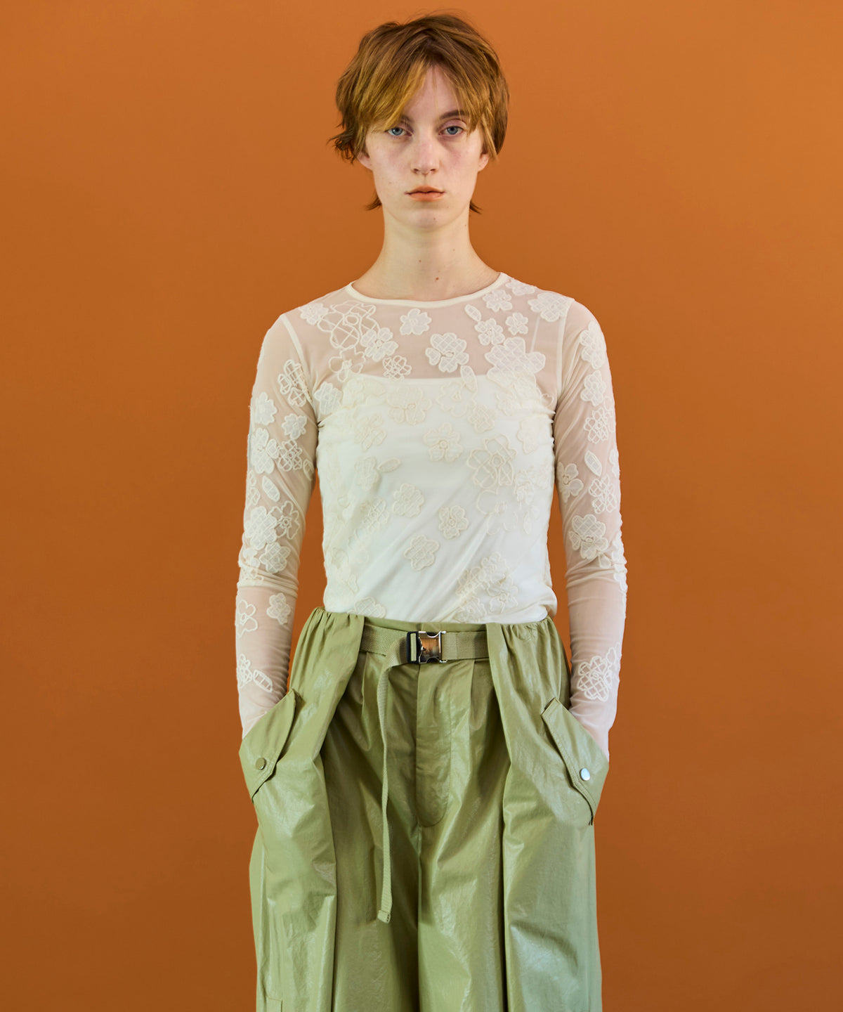 【26SPRING PRE-ORDER】Flower Embroidery Sheer Tops